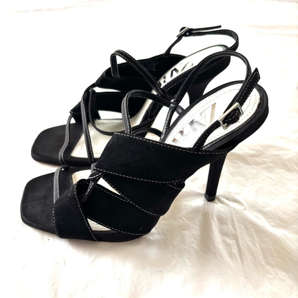 NWOT Zara Saldi Black High-Heeled Sandals Sleek Straps SZ 5 - Picture 16 of 16